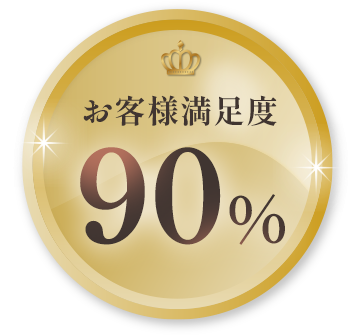 お客様満足度90%